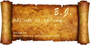 Bánáti János névjegykártya