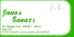 janos banati business card